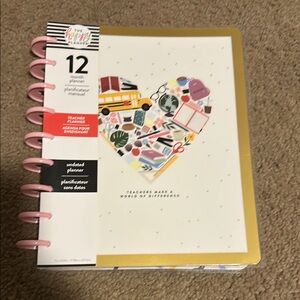 Colorful Teacher Planner with Gold Accents